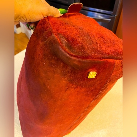 LOEWE Reddish-Auburn Suede Anagram Handbag, GUC - Picture 12 of 16